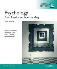 Psychology: From Inquiry to Understanding, Global Edition; Scott Lilienfeld, Steven Lynn, Laura Namy, Nancy Woolf; 2014