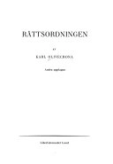 Rättsordningen; Karl Olivecrona; 1976
