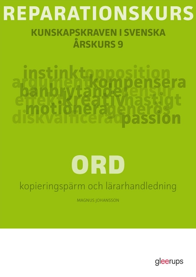 Reparationskurs Ord Kop pärm + Lhl; Magnus Johansson; 2011