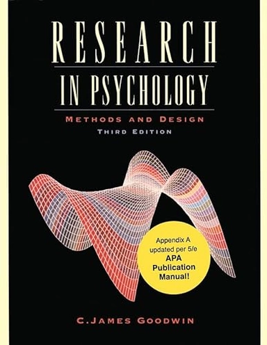 Research in psychology : methods and design