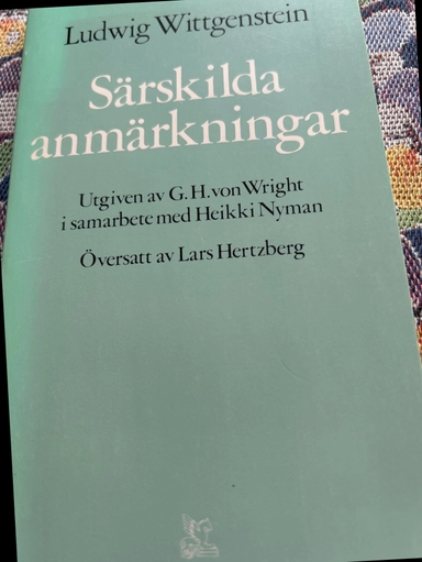 Särskilda anmärkningar; Ludwig Wittgenstein; 1983