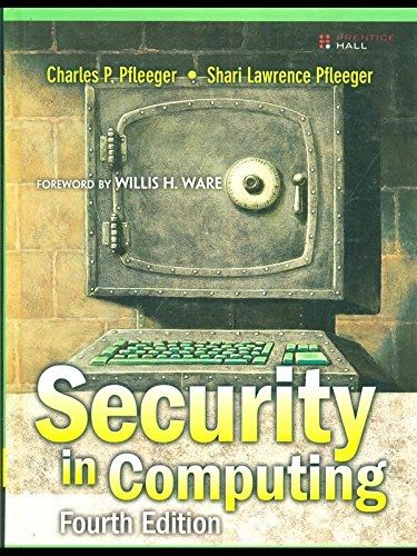 Security in computing; Charles P. Pfleeger; 1989