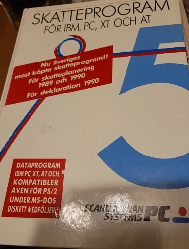 Skatteprogram för IBM PC, XT och AT; Scandinavian PC Systems AB, Visma Spcs
(senare namn), Visma Spcs; 1989