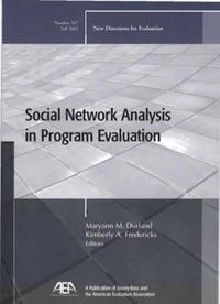 Social Network Analysis in Program Evaluation : New Directions for Evaluati