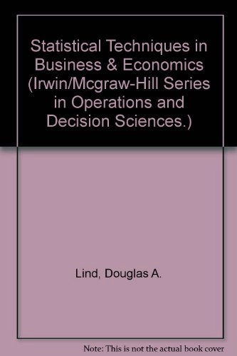 Statistical techniques in business and economics