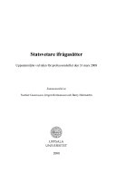 Statsvetare ifrågasätter : Uppsalamiljön vid tiden för professorsskiftet den 31 mars 2008