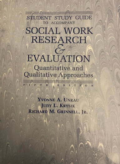 Student Study Guide for Social Work Research and Evaluation