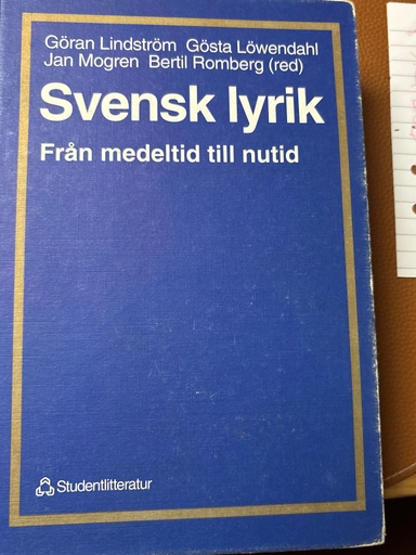 Svensk lyrik från medeltid till nutid