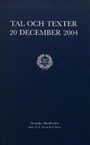 Tal och texter 20 december 2004; Svenska Akademien; 2005