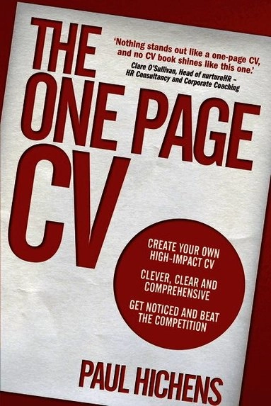 The one page CV; Paul Hichens; 2013