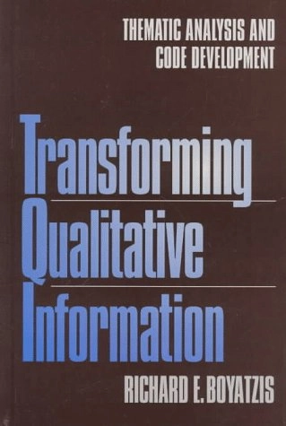 Transforming qualitative information : thematic analysis and code development; Richard E. Boyatzis; 1998