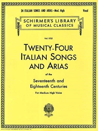 Twentyfour Italian Songs, medium high voice; Hal Leonard Publishing Corporation; 2016