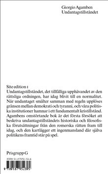 Undantagstillståndet; Giorgio Agamben; 2005