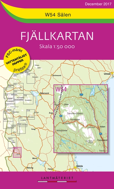 W54 Sälen Fjällkartan : Skala 1:50 000; Sverige. Lantmäteriet; 2018