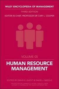 Wiley Encyclopedia of Management, Volume 5, Human Resource Management, 3rd