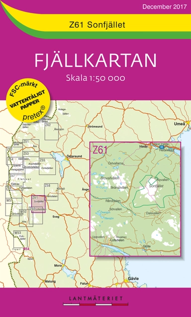 Z61 Sonfjället Fjällkartan : Skala 1:50 000; 2018