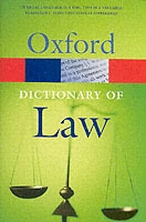 A dictionary of law; Elizabeth A. Martin, Jonathan Law; 2006
