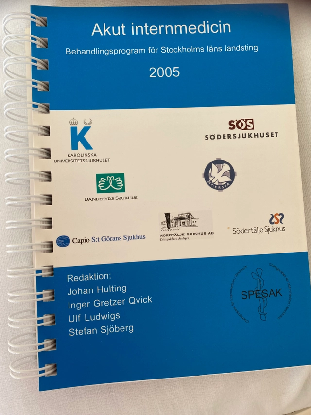 Akut internmedicin : behandlingsprogram för Stockholms läns landsting 2005; Johan Hulting, Stockholms län. Landstinget. SPESAK; 2005