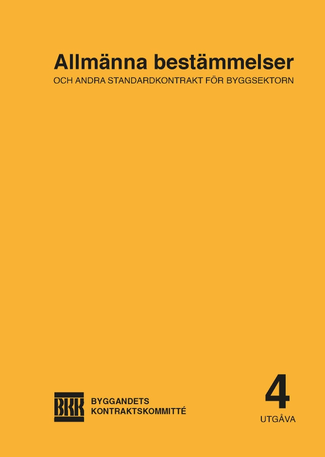 Allmänna bestämmelser och andra standardkontrakt för byggsektorn; 2026
