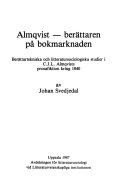 Almqvist - berättaren på bokmarknaden; Johan Svedjedal; 1987