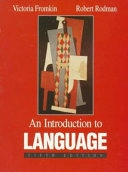 An introduction to language; Victoria A. Fromkin; 1993