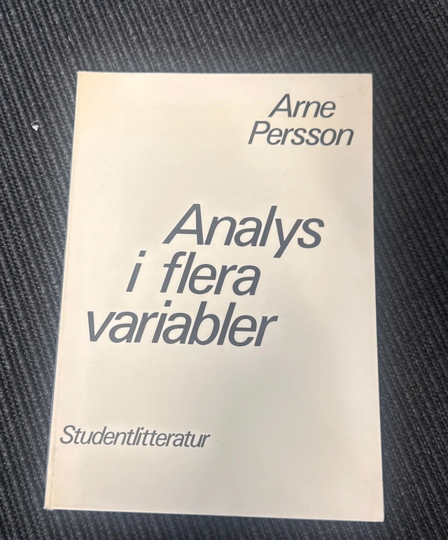 Analys i flera variabler; Arne Persson; 1977