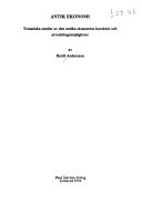 Antik ekonomi : tematiska studier av den antika ekonomins karaktär och utvecklingsmöjligheter; Bertil Andersson; 1991