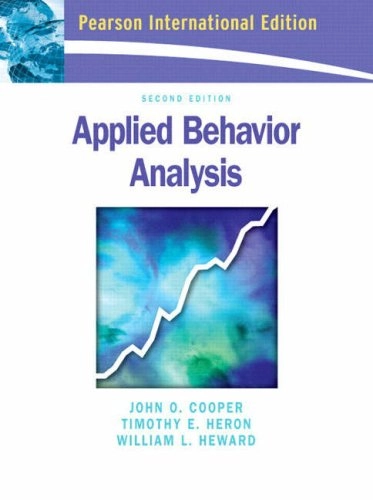 Applied behavior analysis; John O. Cooper; 2007