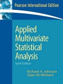 Applied multivariate statistical analysis; Richard Arnold Johnson; 2007