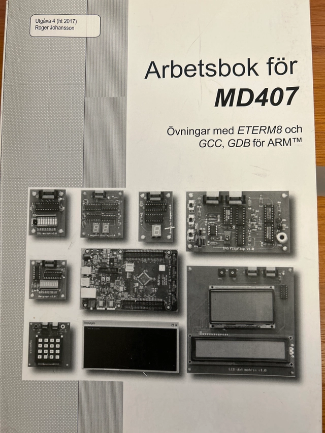 Arbetsbok för MD407; Roger Johansson; 2016