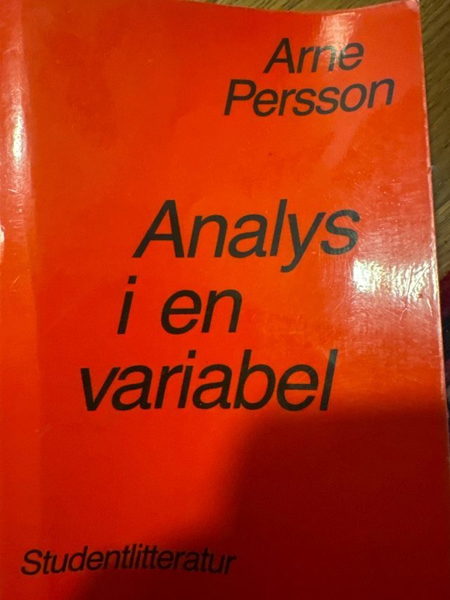 Arne Perssons Analys i en variabel; Arne Persson; 1981