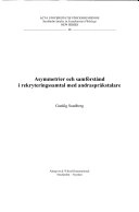 Asymmetrier och samförstånd i rekryteringssamtal med andraspråkstalare; Gunlög Sundberg; 2004