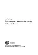 Åtgärdsprogram - dokument eller verktyg? : en fallstudie i en kommun; Lisa Asp-Onsjö; 2006