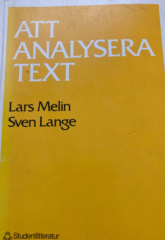Att analysera text : stilanalys med exempel; Lars Melin; 1985