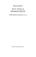 Att stilla herrevrede : trolldomsdåden på Vegeholm 1653-54; Bengt Ankarloo; 1988