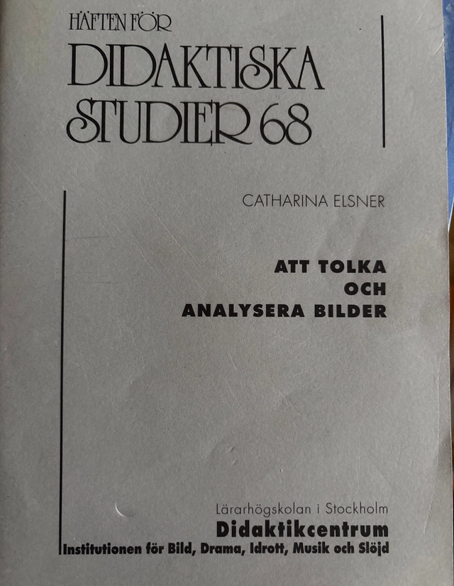 Att tolka och analysera bilder; Catharina Elsner; 1998