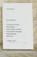 Avantgardet; Clement Greenberg, Tom Sandqvist; 2000