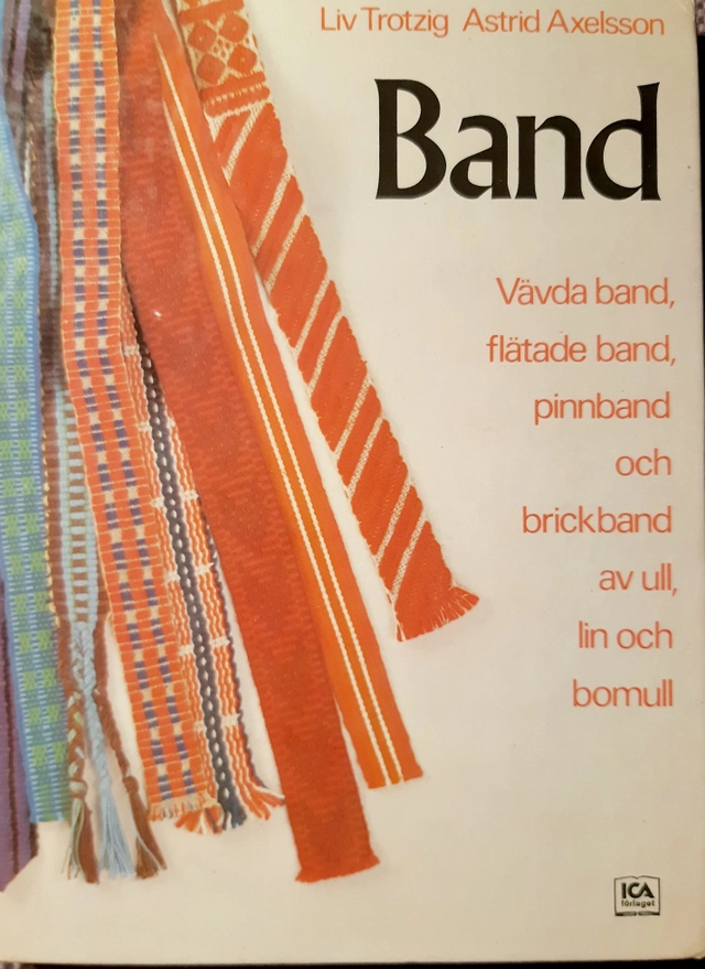 Band : vävda band, brickband, flätade band och pinnband av ull, lin och bomull; Liv Trotzig; 1972