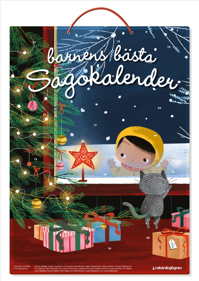 Barnens bästa sagokalender : adventskalender med 24 miniböcker; Emma AdBåge, Björn Bergenholtz, Catarina Kruusval, Ellen Karlsson, Ingelin Angerborn, Lennart Hellsing, Ulf Löfgren, Lena Sjöberg, Katarina Kuick, Pernilla Stalfelt, Jujja Wieslander, Laura Di Francesco, Ebba Forslind; 2026