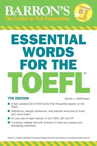 Barron's essential words for the TOEFL : Test of english as a foreign language; Steven J. Matthiesen; 2017