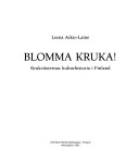Blomma kruka! : krukväxternas kulturhistoria i Finland; Leena Arkio-Laine; 1991