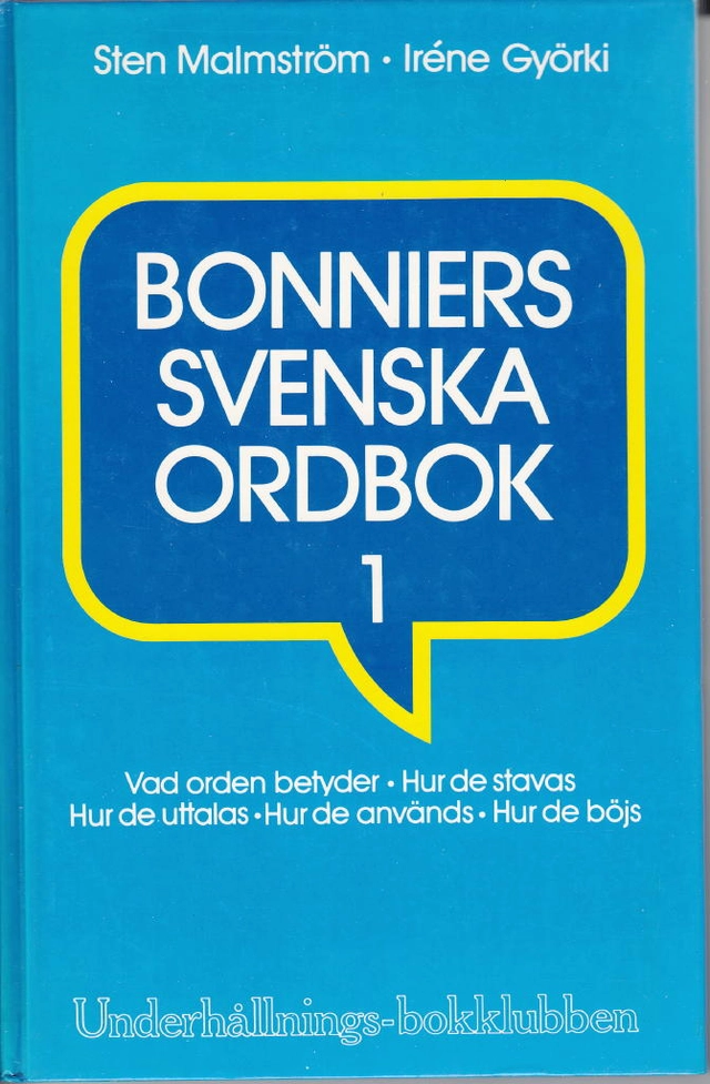 Bonniers svenska ordbok; Sten Malmström; 1991