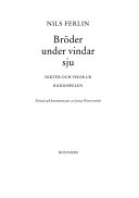 Bröder under vindar sju : dikter och visor ur radiospelen; Nils Ferlin; 1982