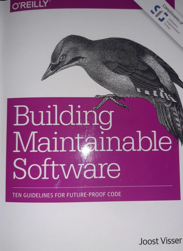 Building maintainable software ; Just Visser; 2019