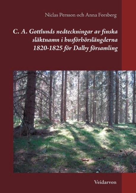 C. A. Gottlunds nedteckningar av finska släktnamn i husförhörslängderna 182; Anna Forsberg, Niclas Persson; 2015