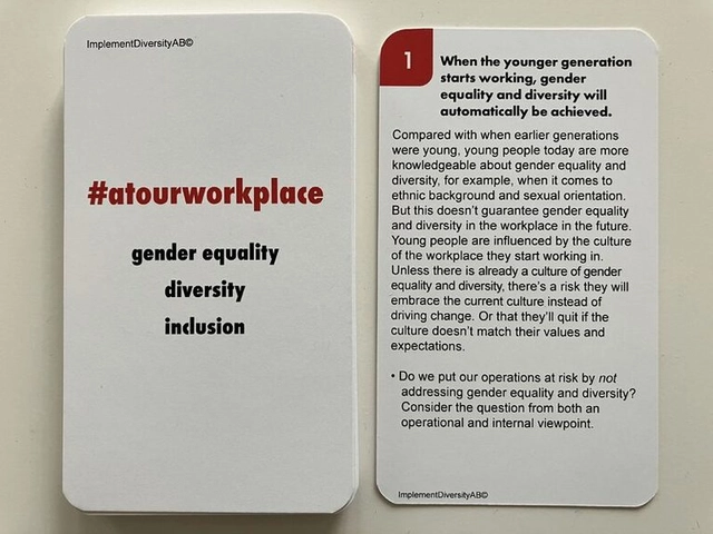 Cardgame #atourworkplace inclusion; Gabriella Fägerlind; 2018
