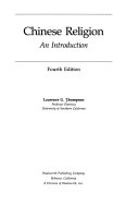 Chinese religion : an introduction; Laurence G. Thompson; 1989