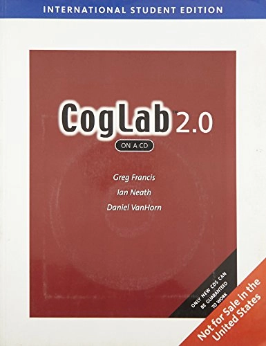 CogLab on a CD, Version 2.0, International Edition; Greg Francis; 2007