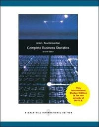 Complete Business Statistics; Aczel; 2009