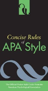 Concise rules of APA style; American Psychological Association; 2007